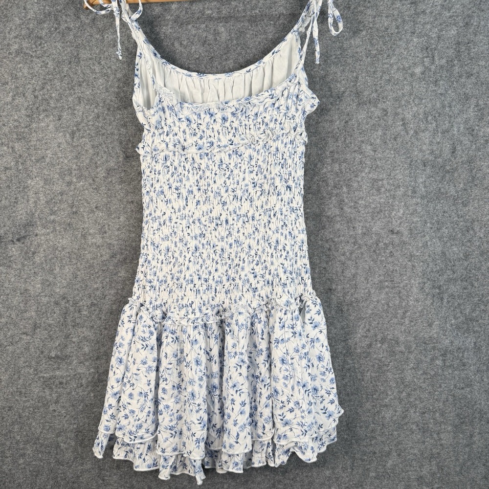 NWT Sky To Moon Mini Dress Womens M Blue White Floral Beach Summer Girly Playful